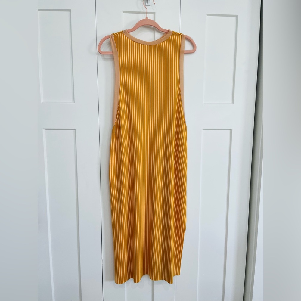 Nicole Paloma Original Hand Sewn Dress Mustard Striped NWOT